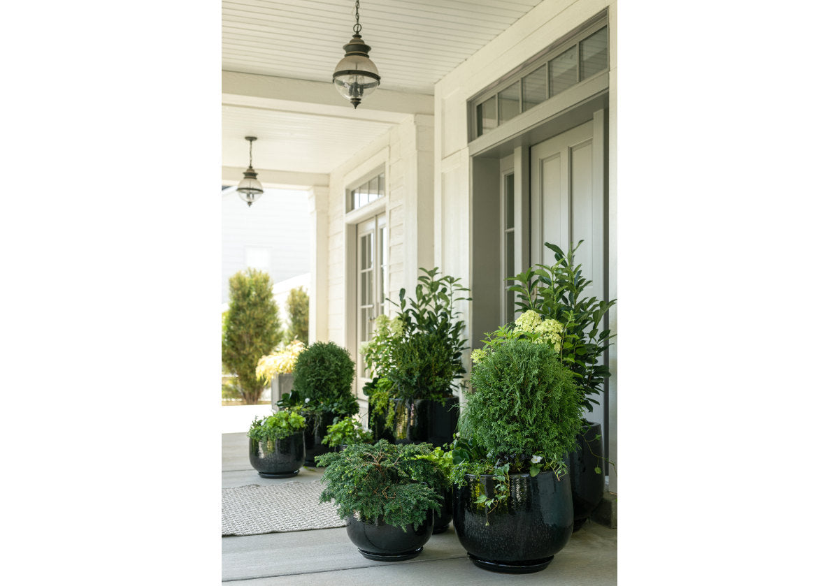 BLACK CERAMIC PLANTER | Set of 4 | Hand Glazed Ebony