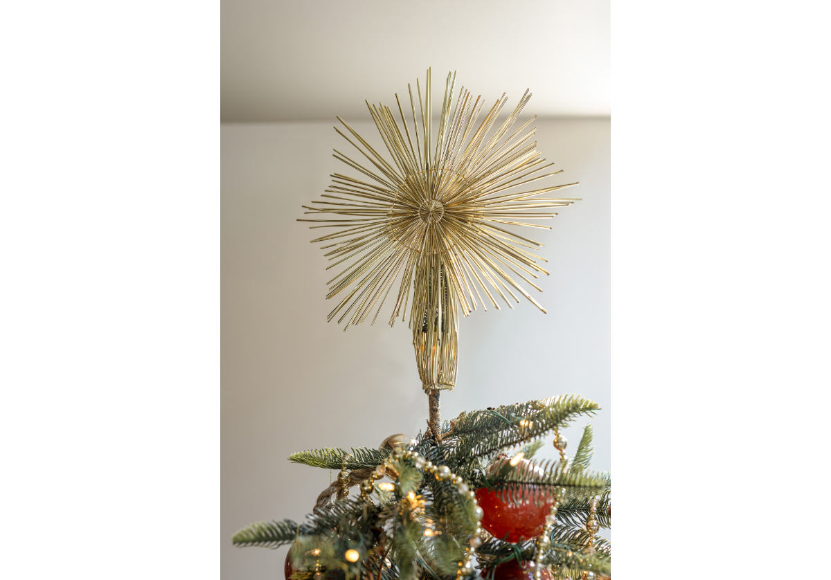 GOLD STRAW TREE TOPPER | 12"