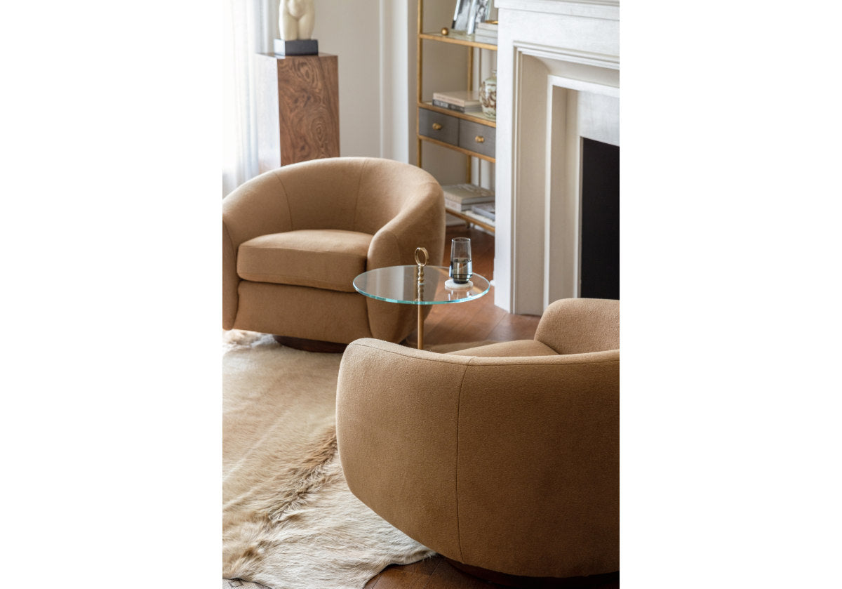 COCOON SWIVEL CHAIR | Alpaca Wool Blend in Camel