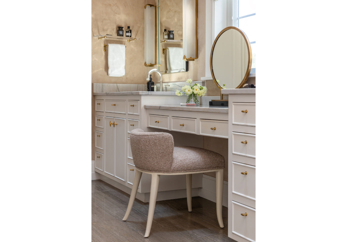 KELLY VANITY STOOL | Berber Linen
