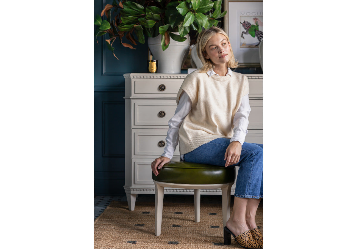 STEVIE OTTOMAN | Fern Leather