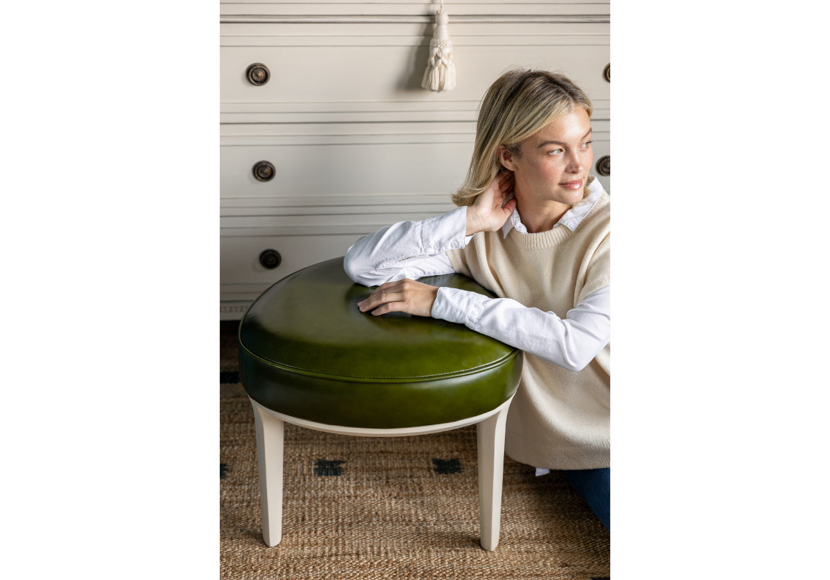 STEVIE OTTOMAN | Fern Leather