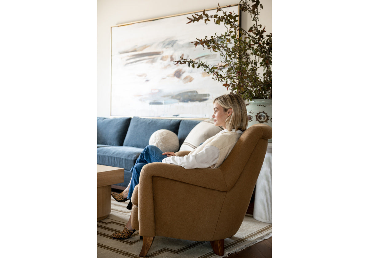 FREDDIE LOUNGE CHAIR | Alpaca Wool Blend in Camel