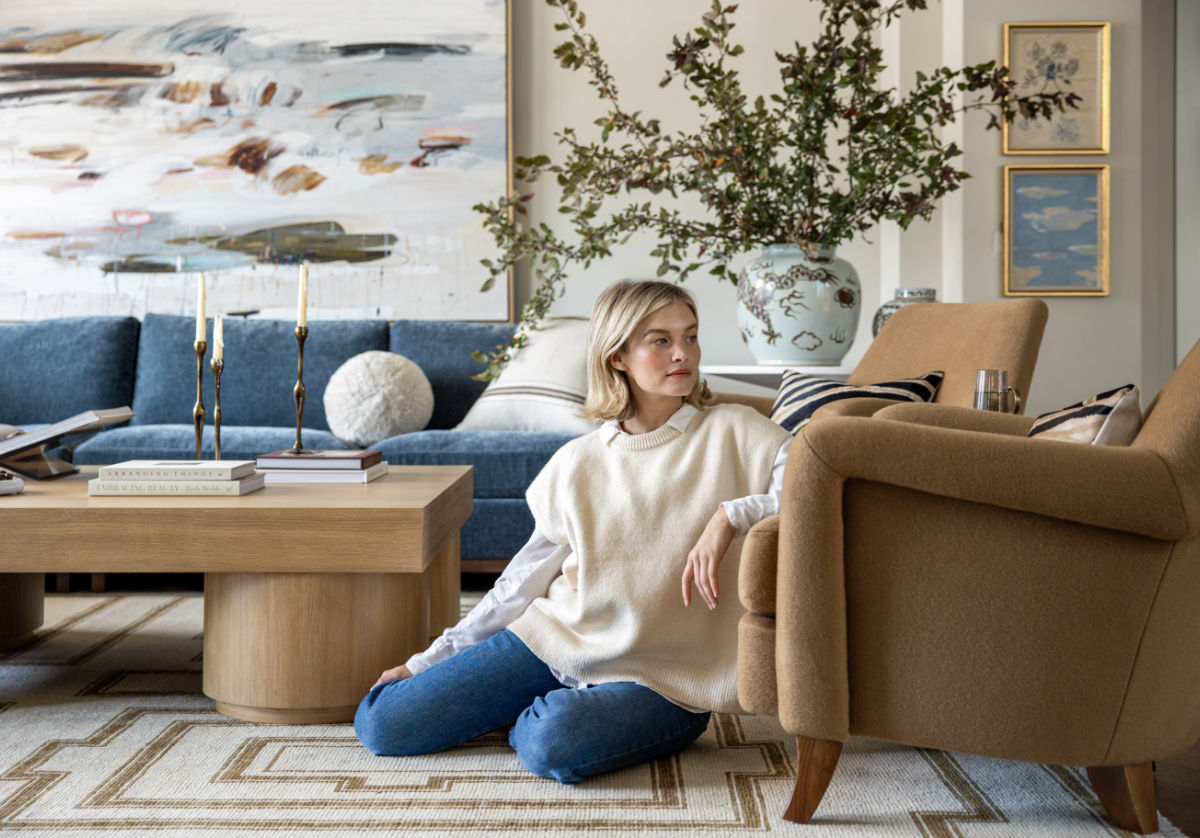 FREDDIE LOUNGE CHAIR | Alpaca Wool Blend in Camel
