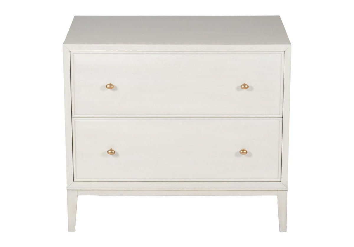 top down view of the ava nightstand with gold knobs 