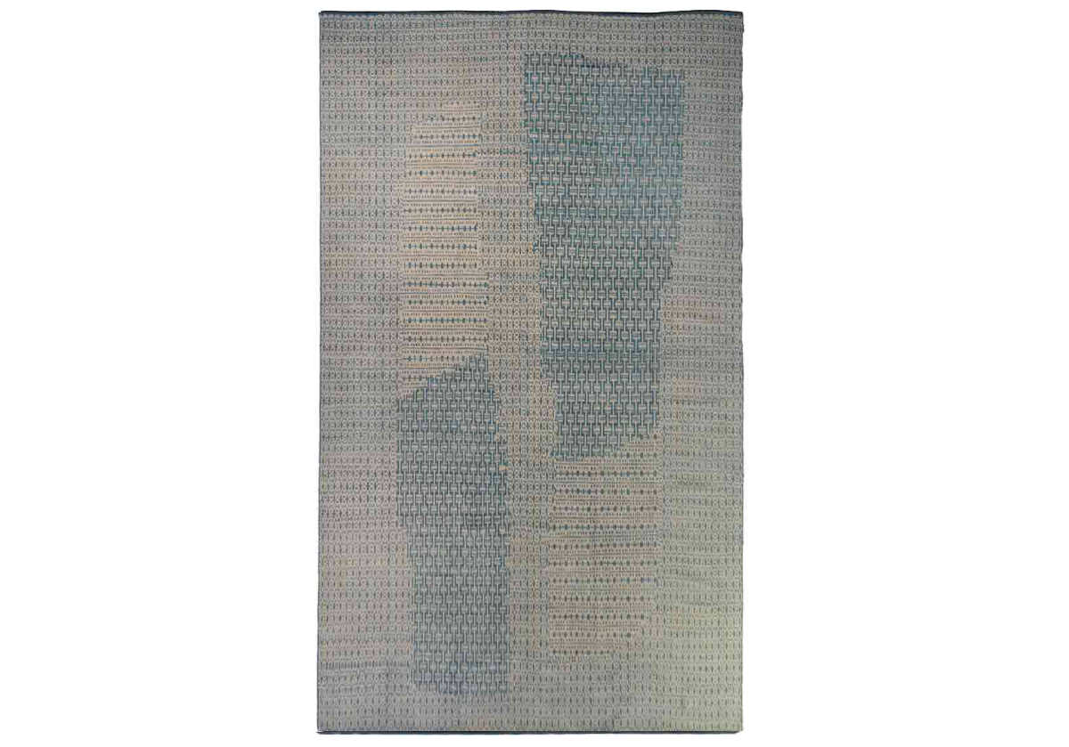 blue chainmail rug featured in product photo