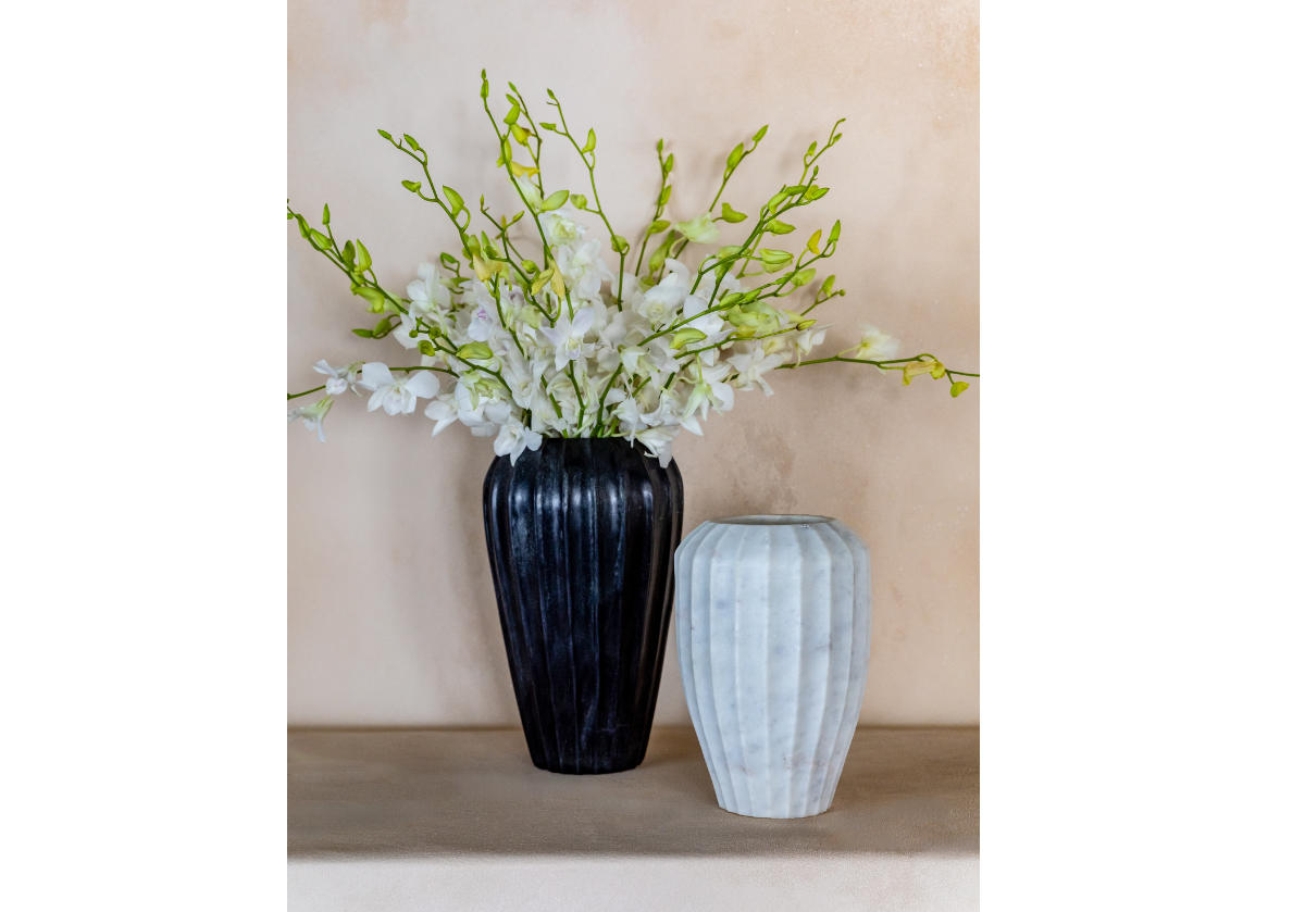 FLORA MARBLE VASE | Black