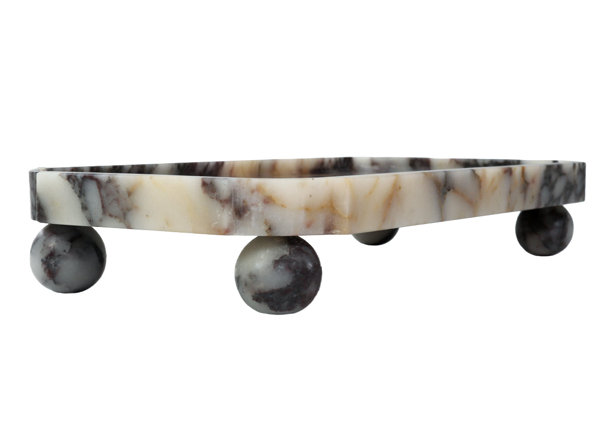 GRAND MARBLE FOOTED TRAY