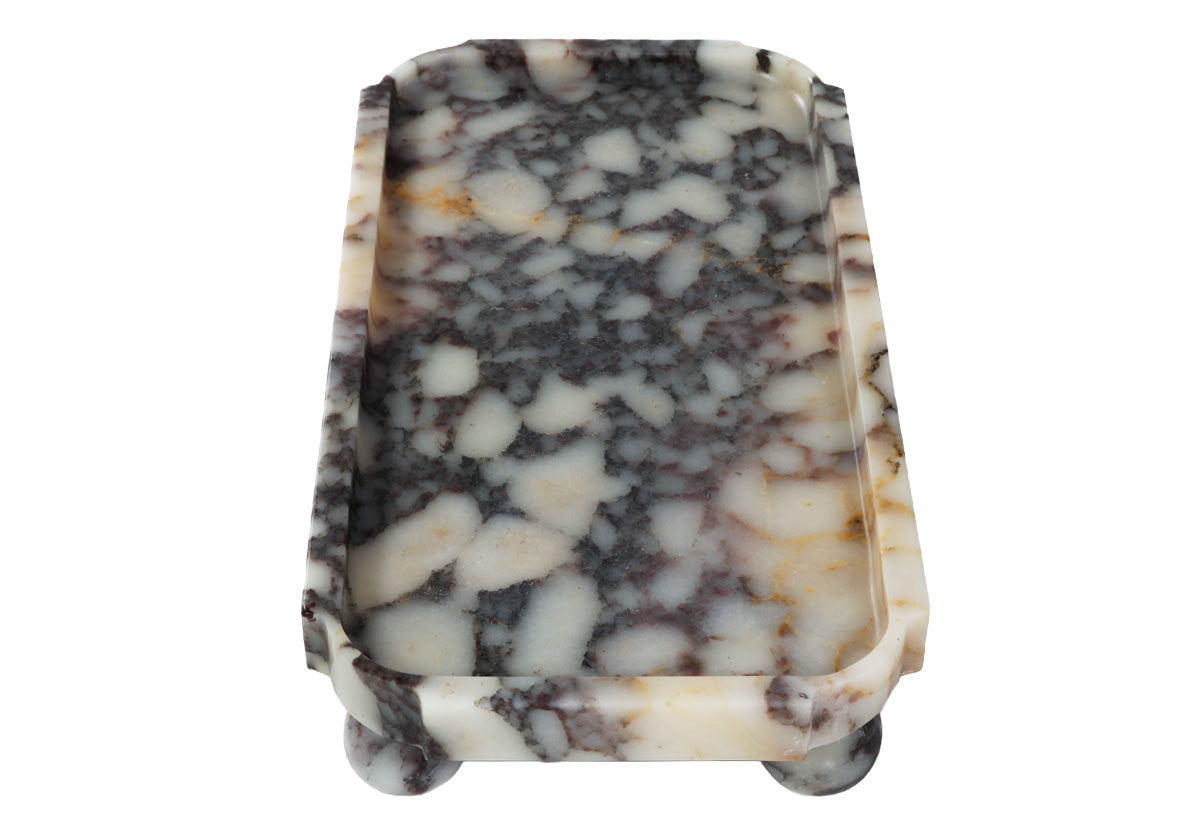 GRAND MARBLE FOOTED TRAY