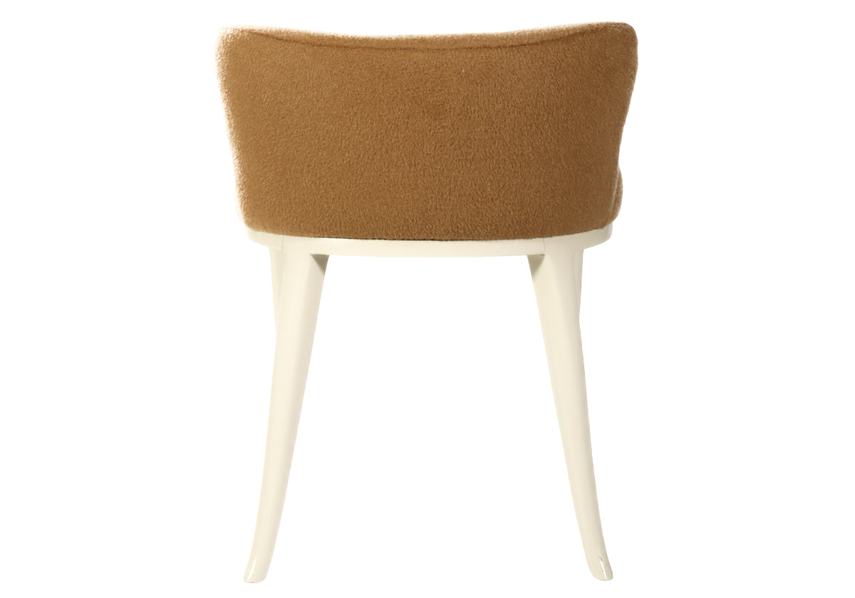 KELLY VANITY STOOL | Mohair Wool Blend in Camel