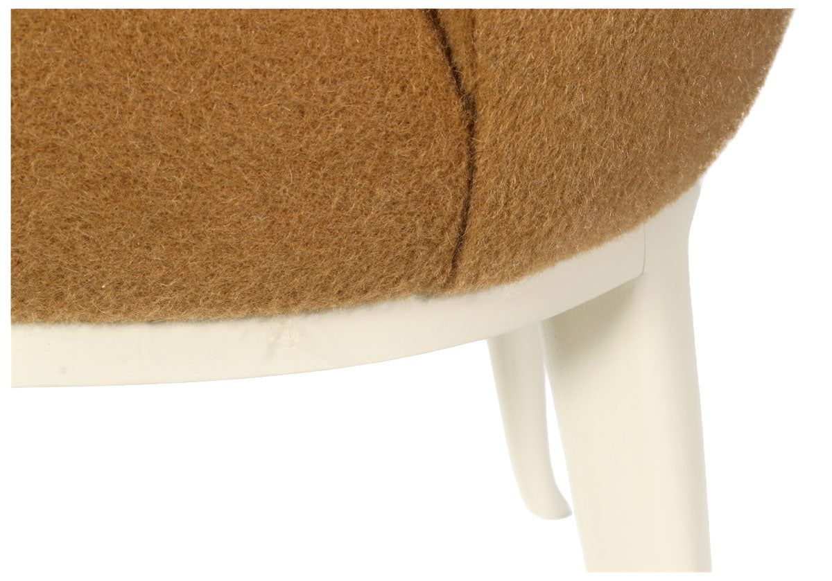 KELLY VANITY STOOL | Mohair Wool Blend in Camel