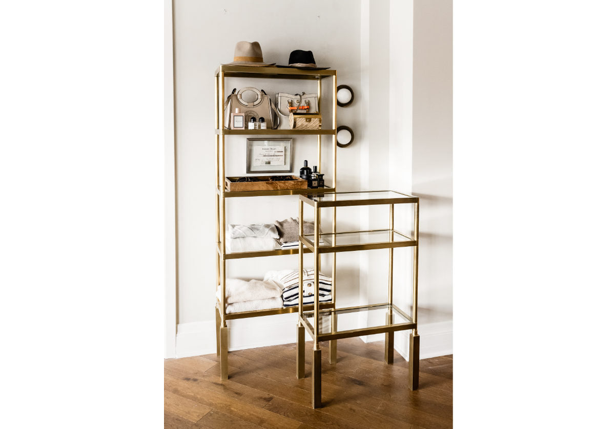 TALL BEATRICE BRASS ETAGERE