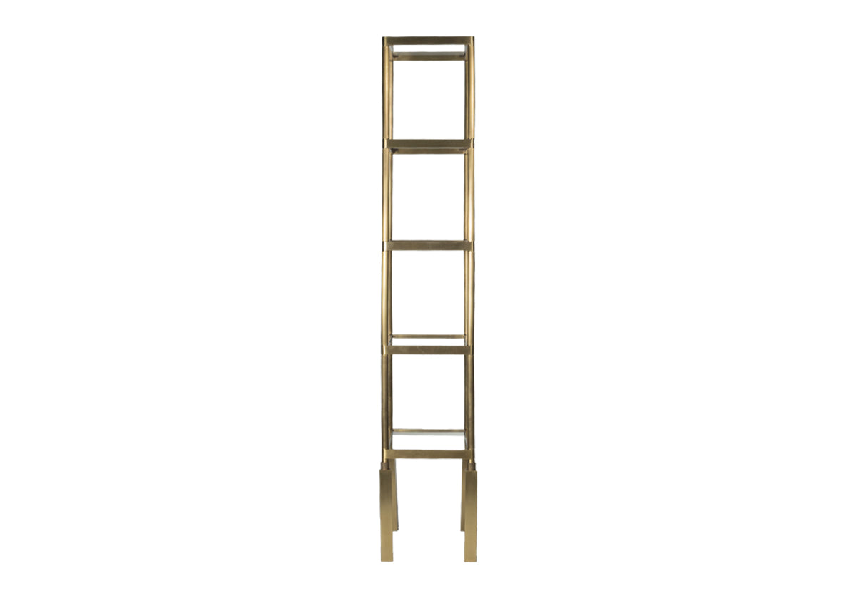 sideways view of beatrice brass etagere