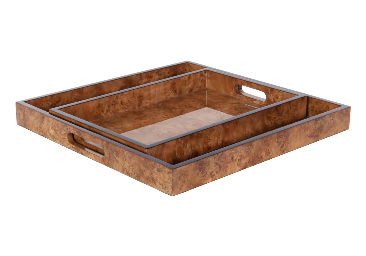 BURLED WOOD TRAY