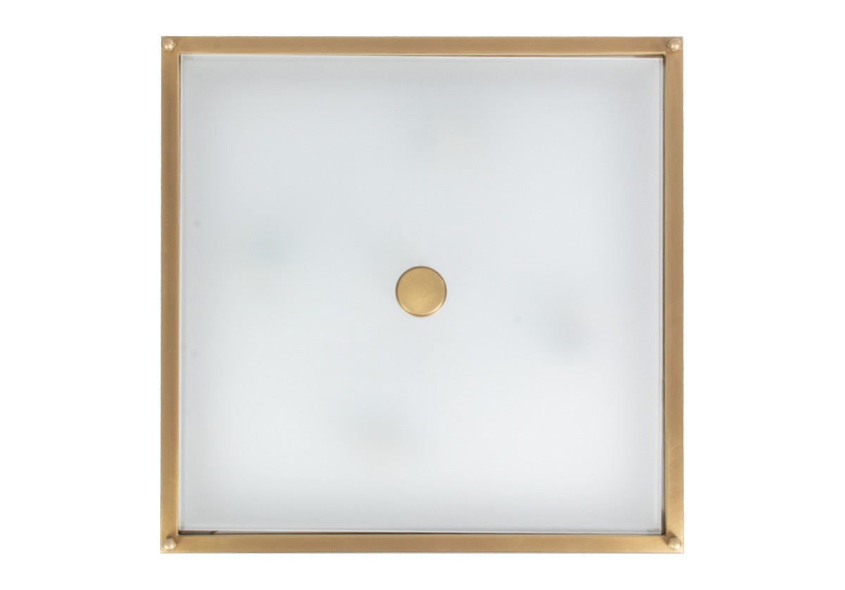 SQUARE CHELSEA FLUSH MOUNT | BRASS