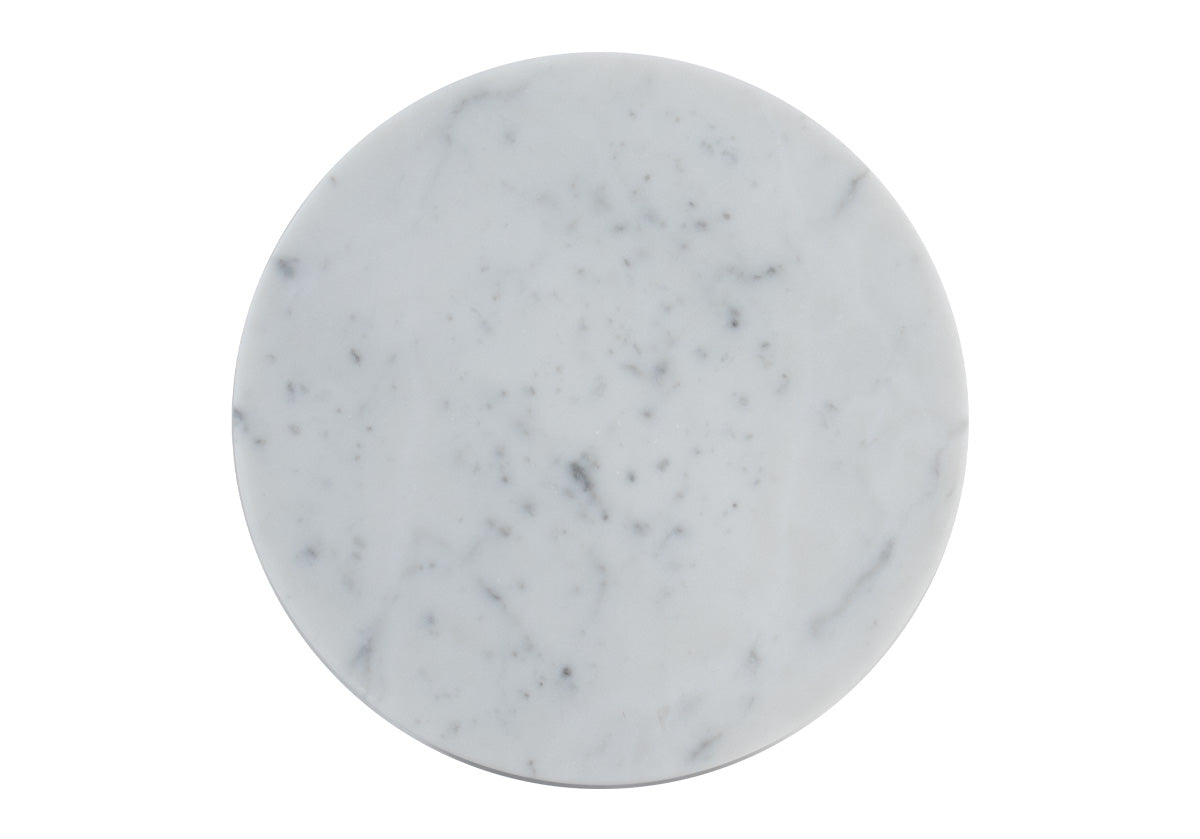 top view of bianco carrara marble tray