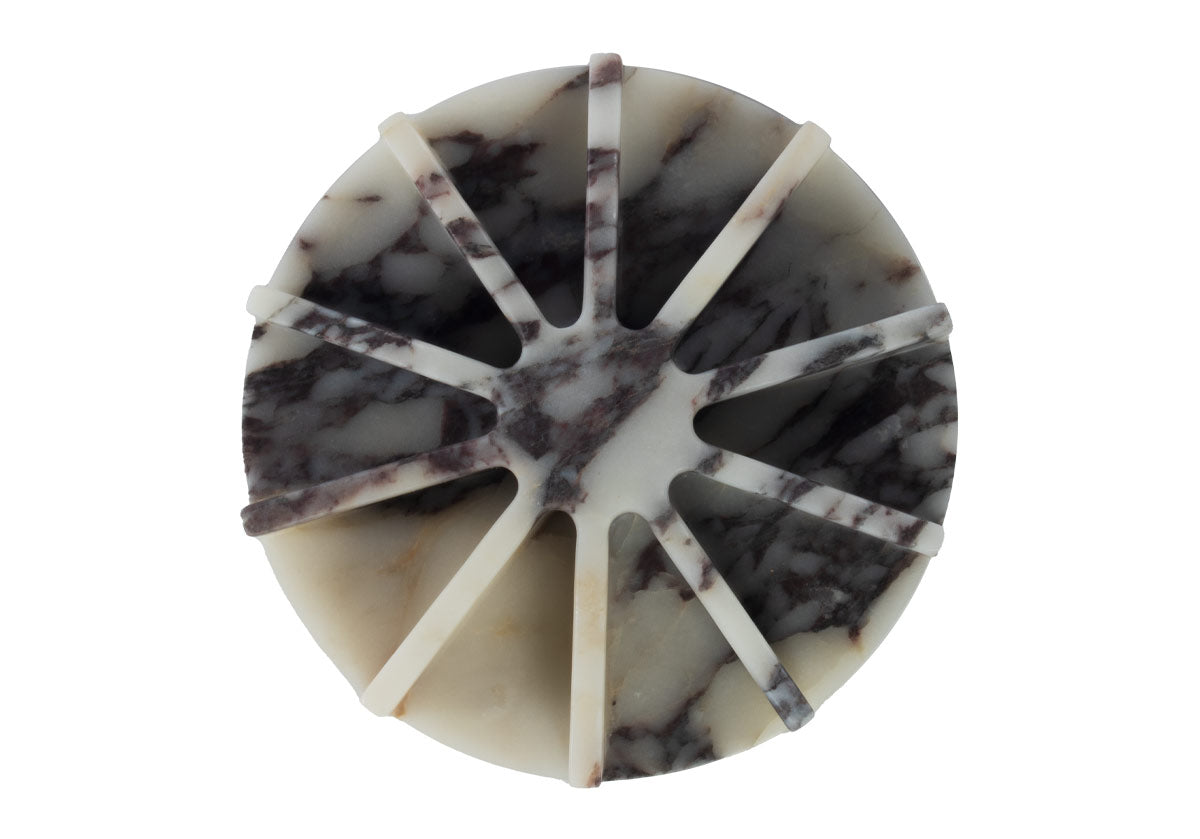 bottom view of Calacatta Viola marble tray