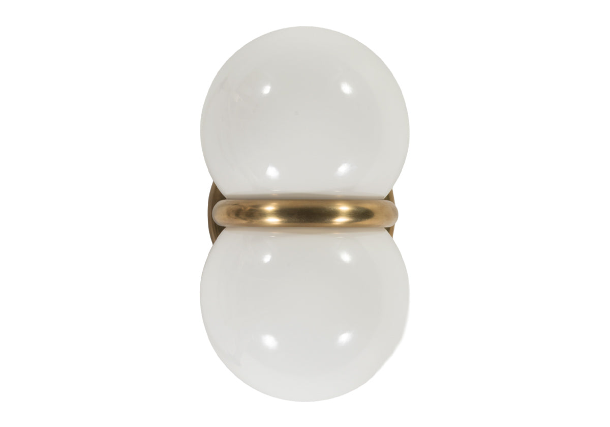 AMELIA SCONCE | White Glass & Brass
