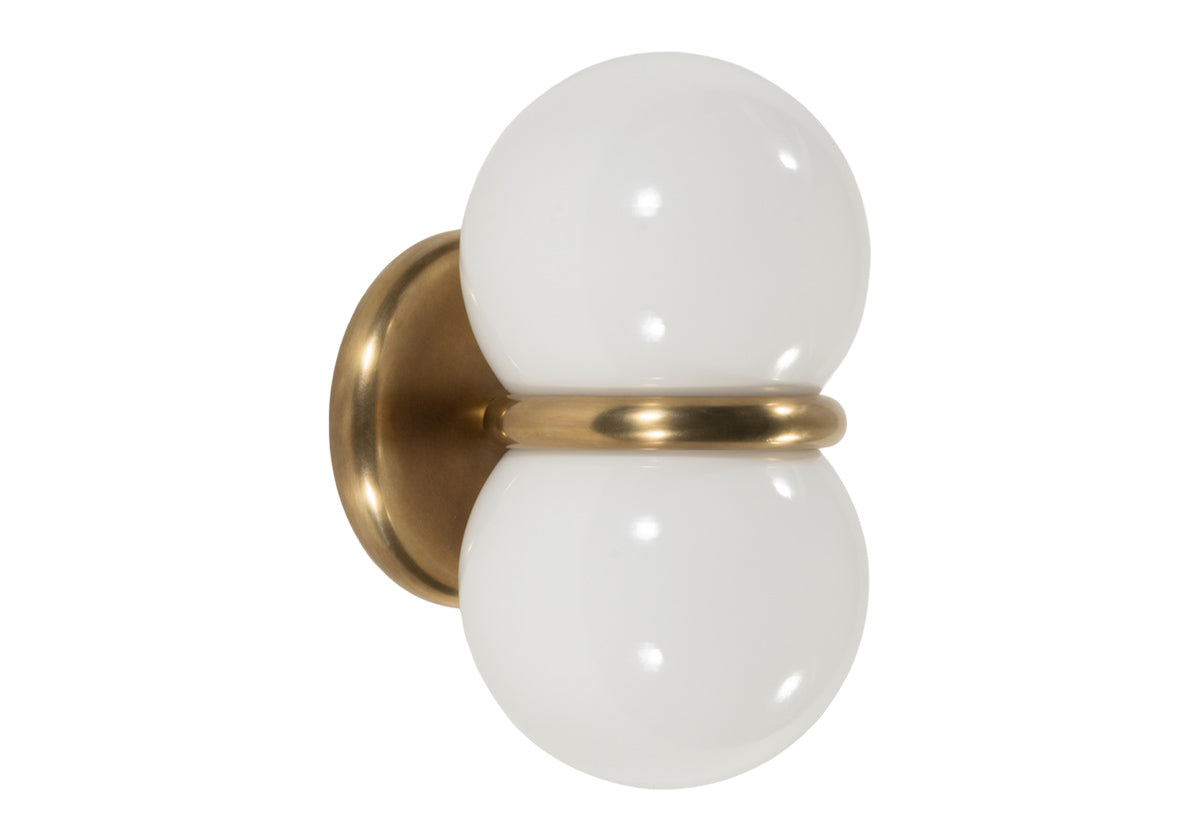 AMELIA SCONCE | White Glass & Brass