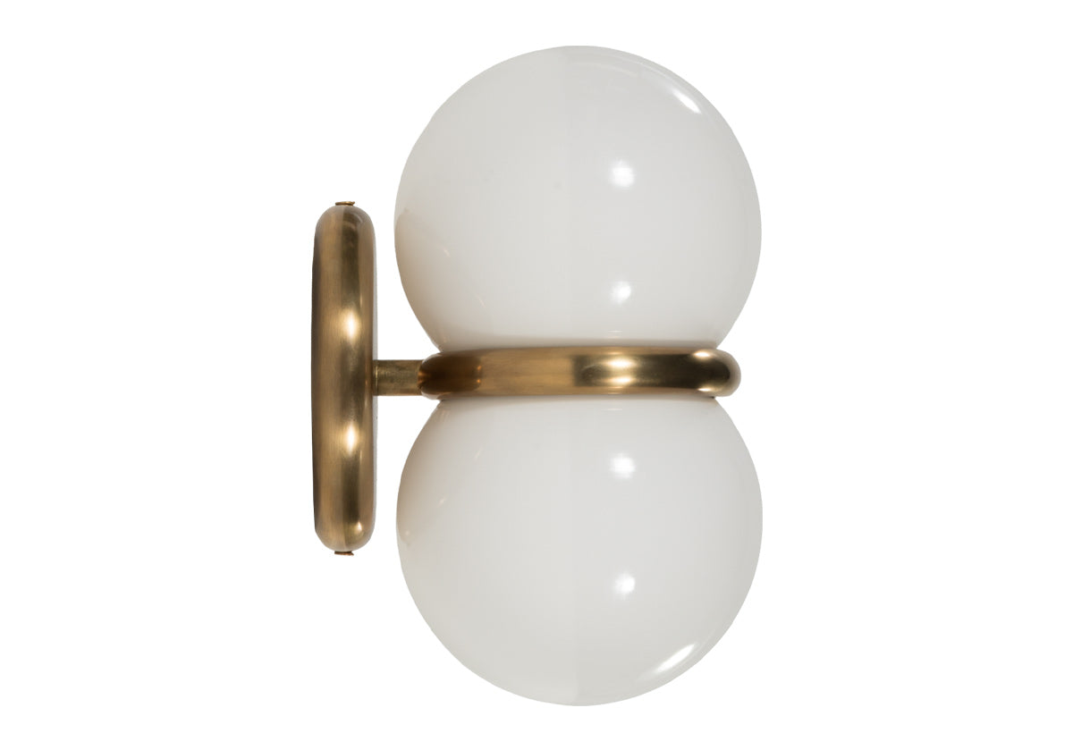 AMELIA SCONCE | White Glass & Brass