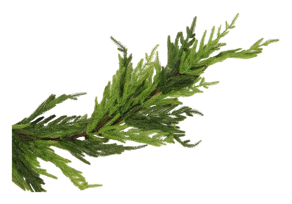 close up of the end of a fir garland 