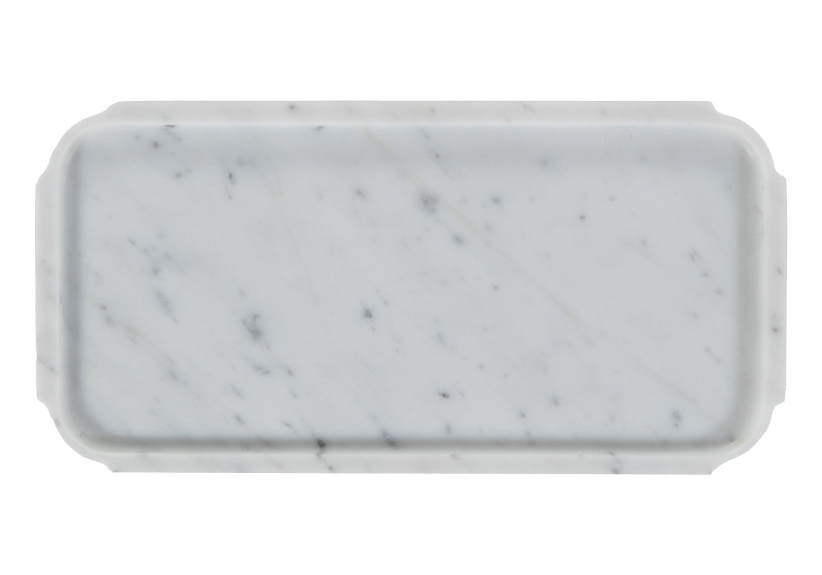 GRAND MARBLE FOOTED TRAY | Bianco Carrara