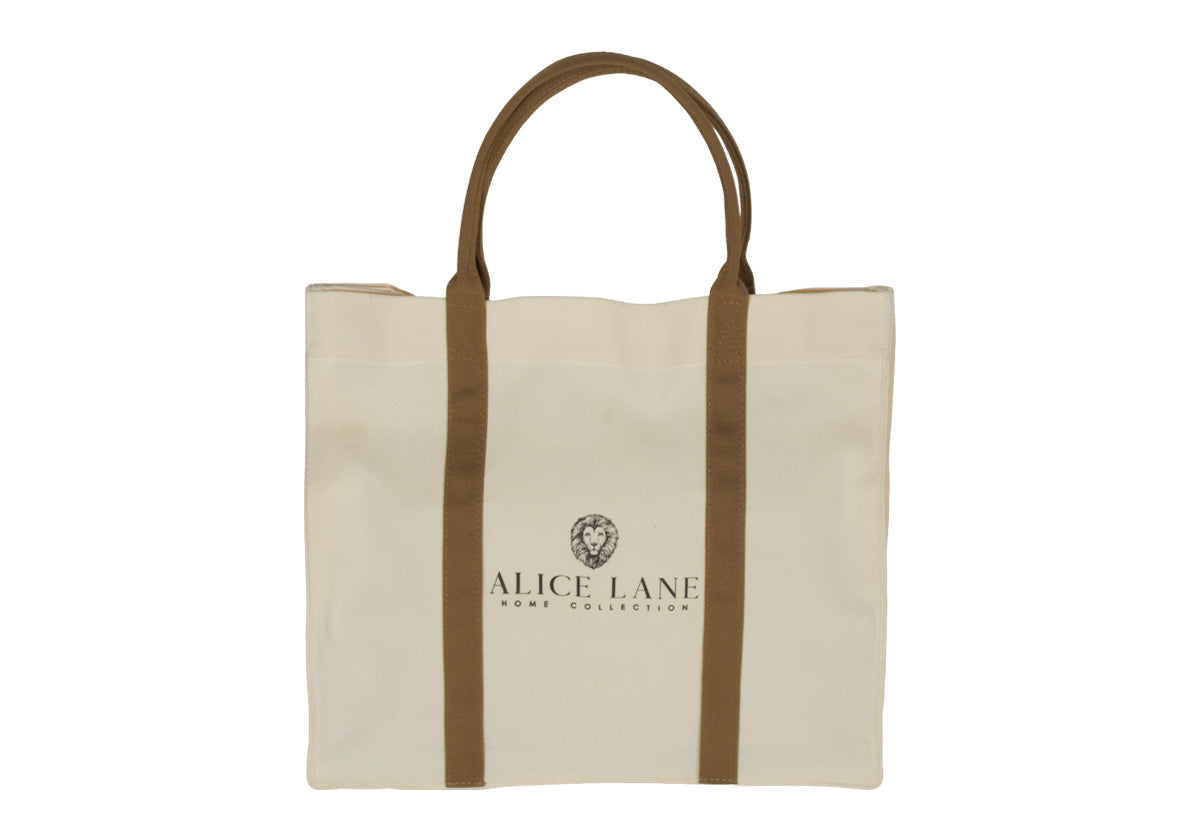 ALICE LANE CANVAS TOTE | IVORY AND CAMEL