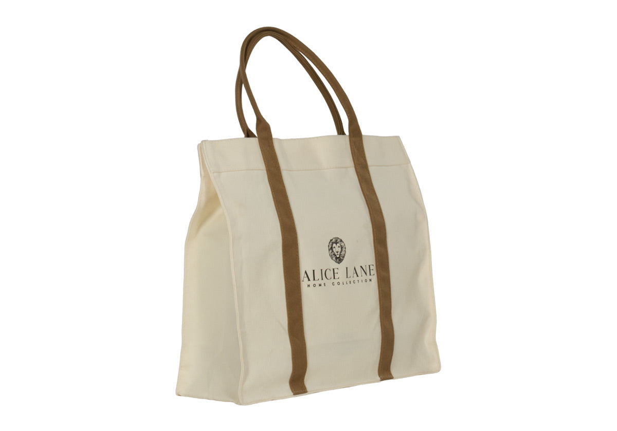 ALICE LANE CANVAS TOTE | IVORY AND CAMEL