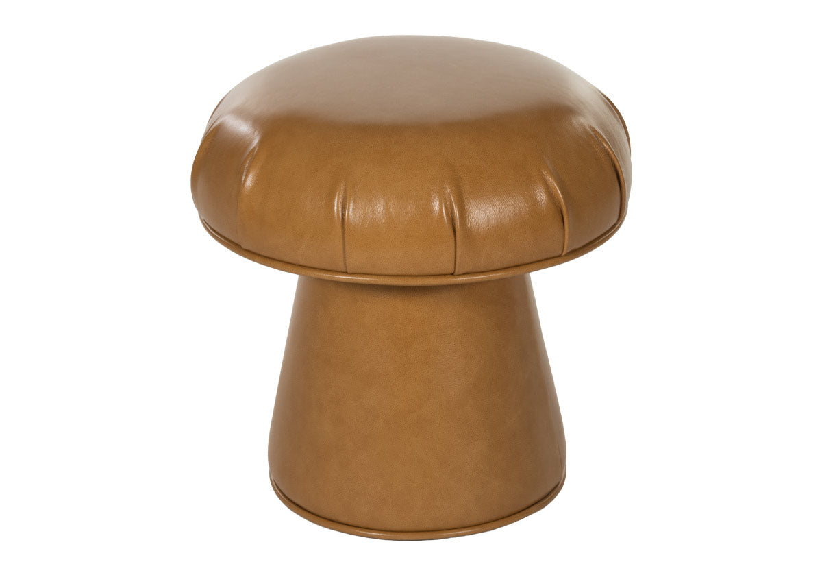 MUSHROOM OTTOMAN | Toffee Leather