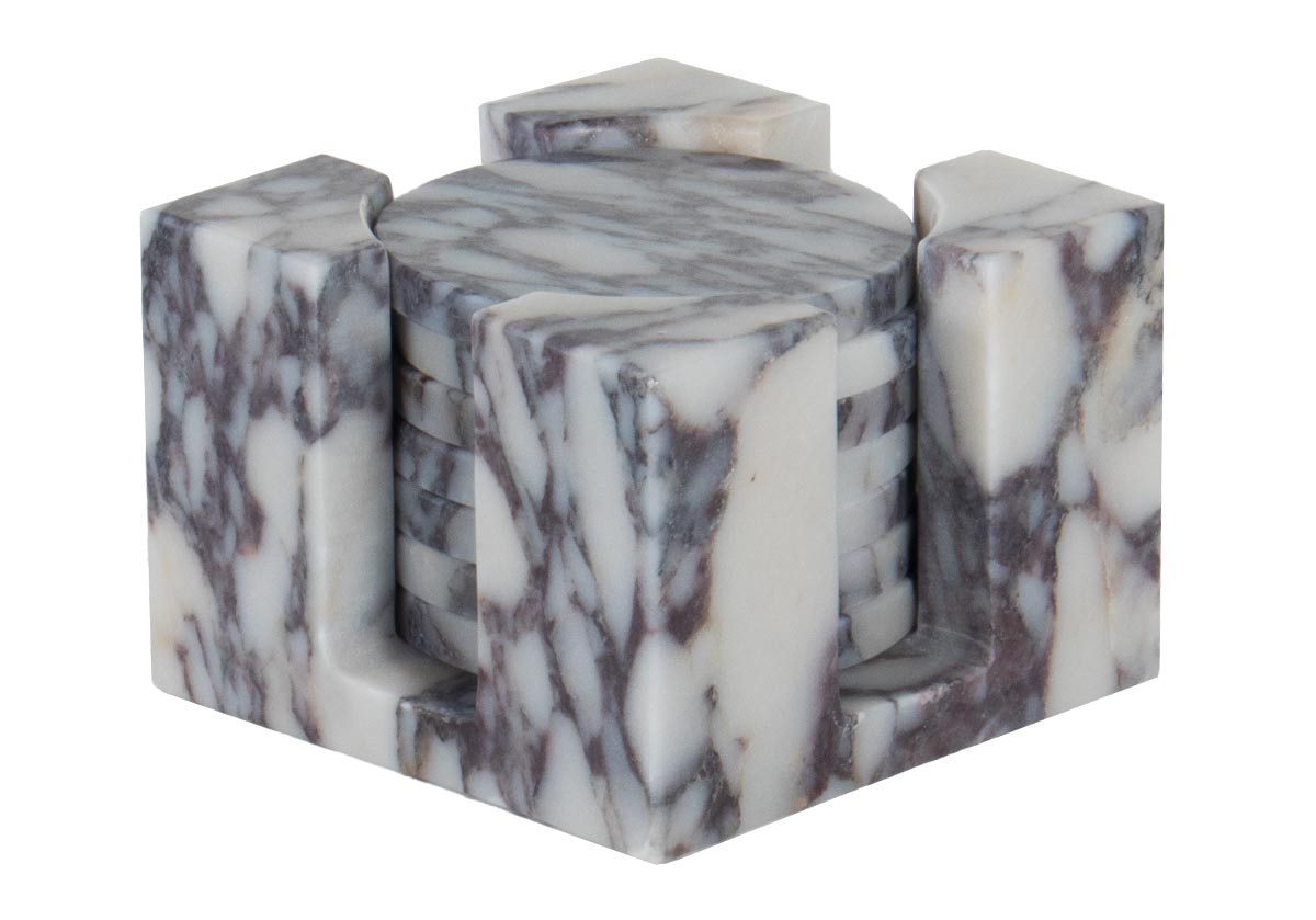 marble coaster set in calacatta viola 