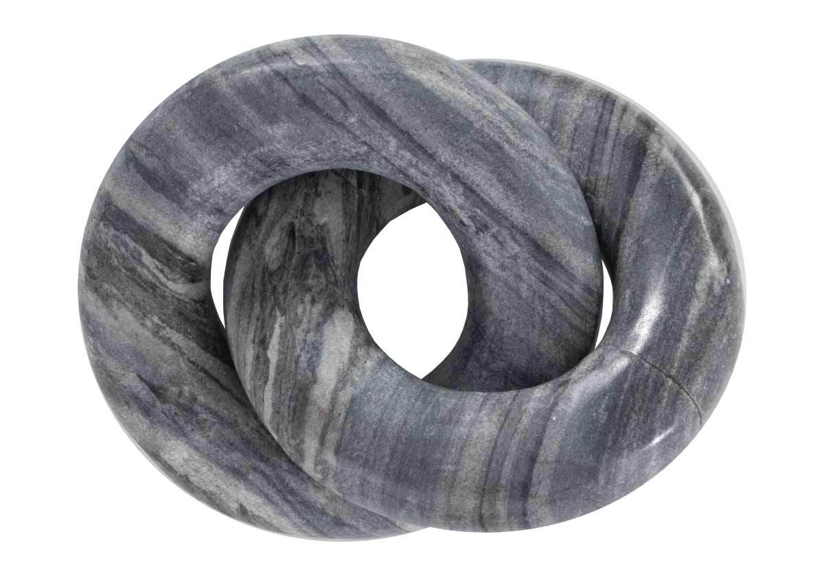 Tasteful and dimensional, the Como Knot features a beautiful, smooth marble form. Distinctive veining and patterning lend a unique, visually textured look to each knot. Its interlocking form styles well on built-ins, trays, or tables.