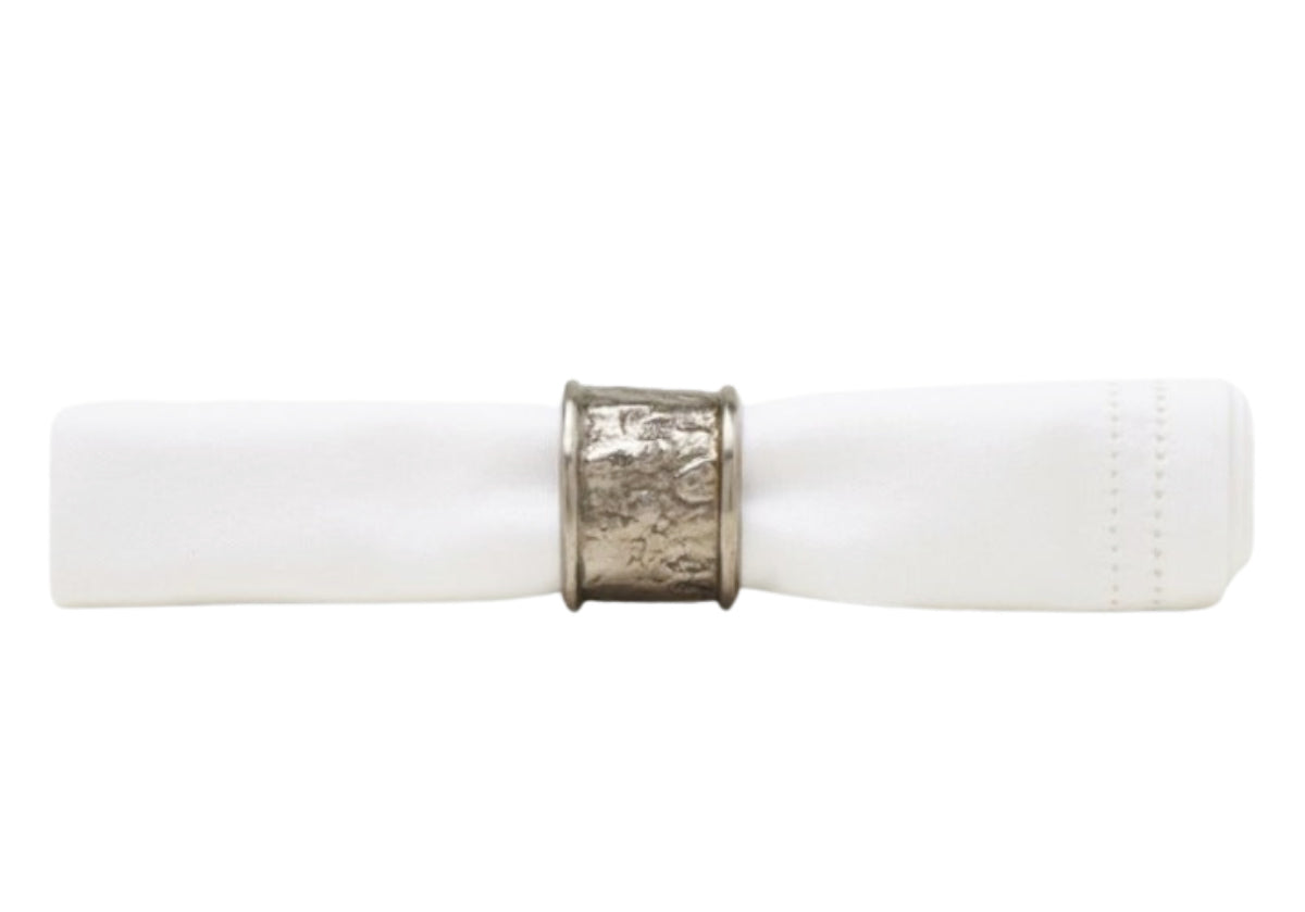 MELVIN NAPKIN RING | Antiqued Pewter | Set of 4