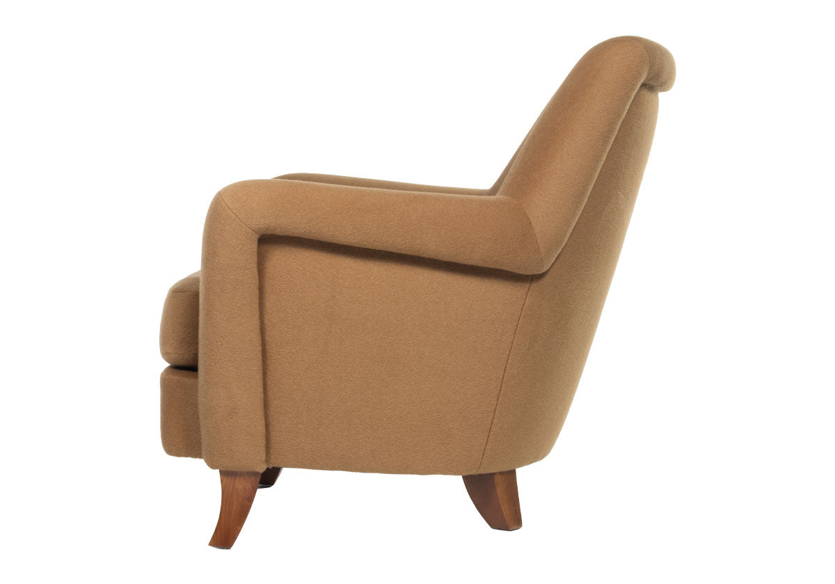 FREDDIE LOUNGE CHAIR | Alpaca Wool Blend in Camel