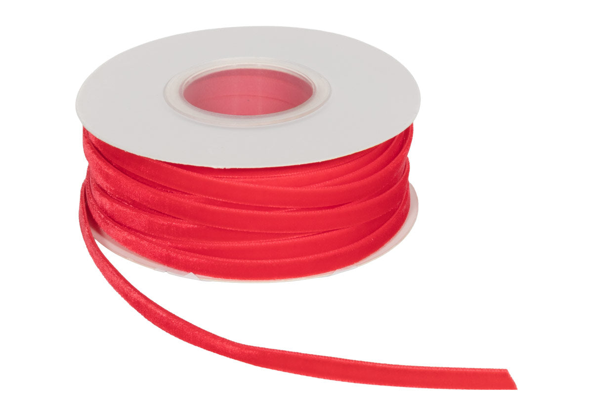 POPPY RED VELVET RIBBON | .25"