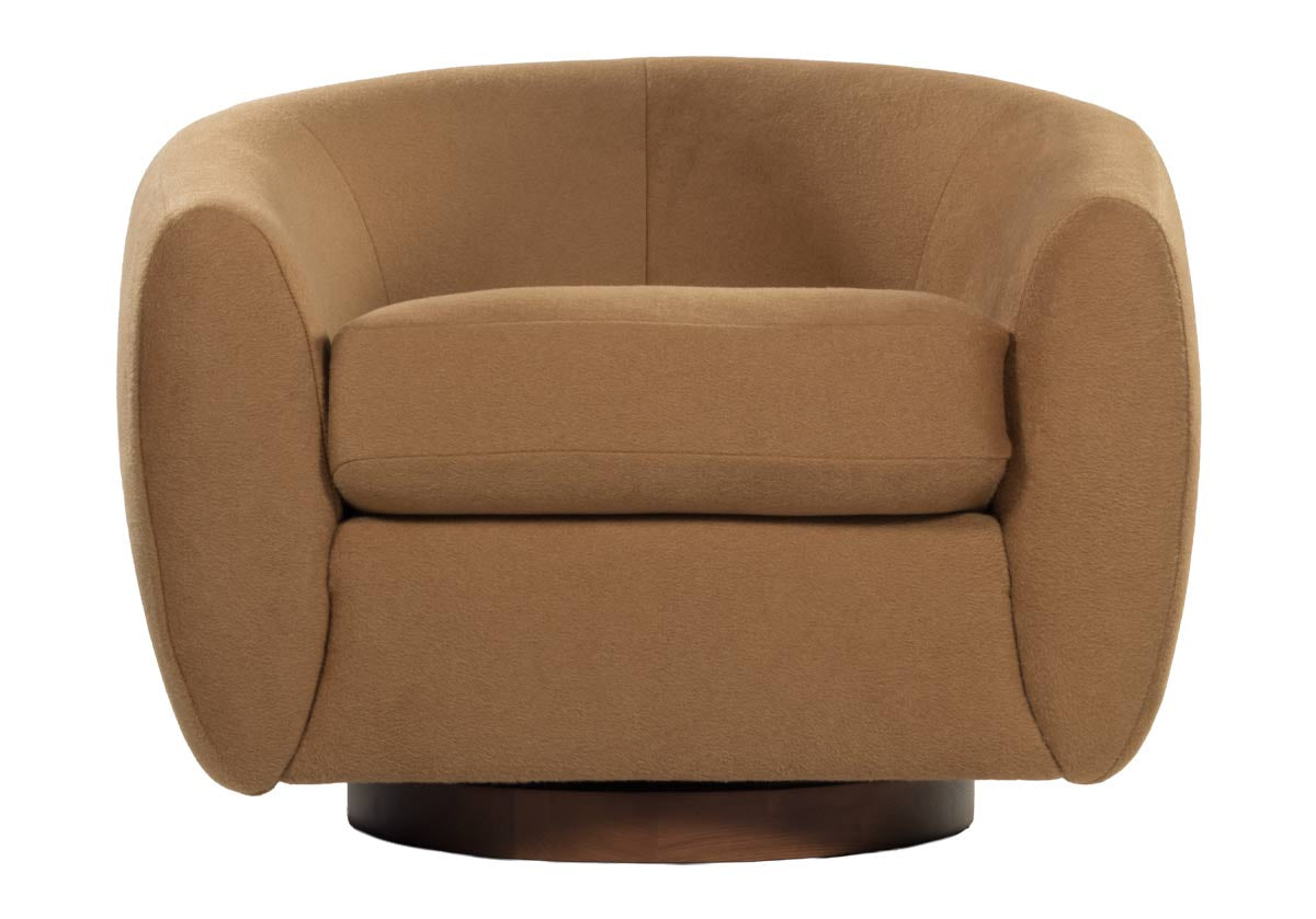 COCOON SWIVEL CHAIR | Alpaca Wool Blend in Camel