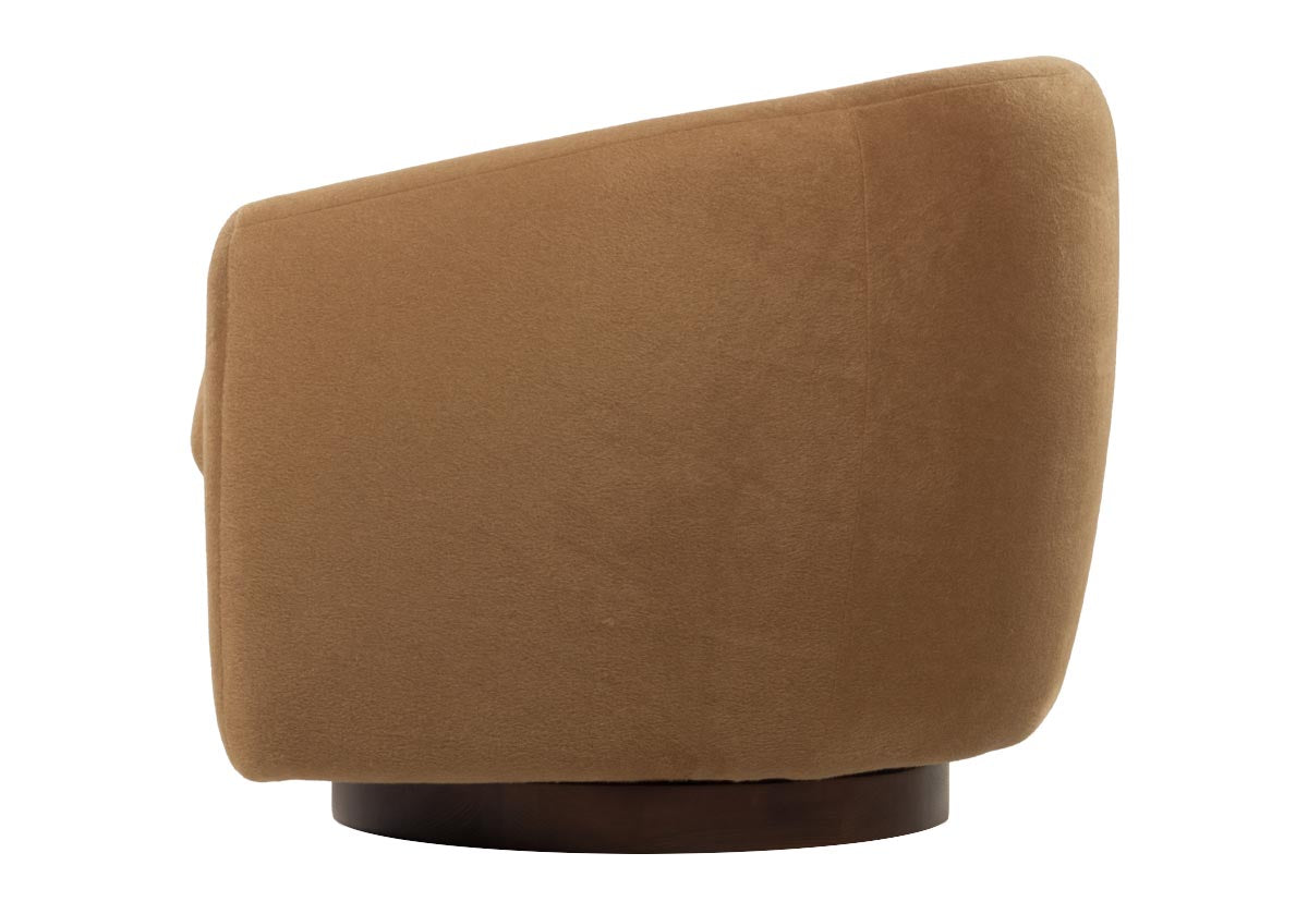 COCOON SWIVEL CHAIR | Alpaca Wool Blend in Camel