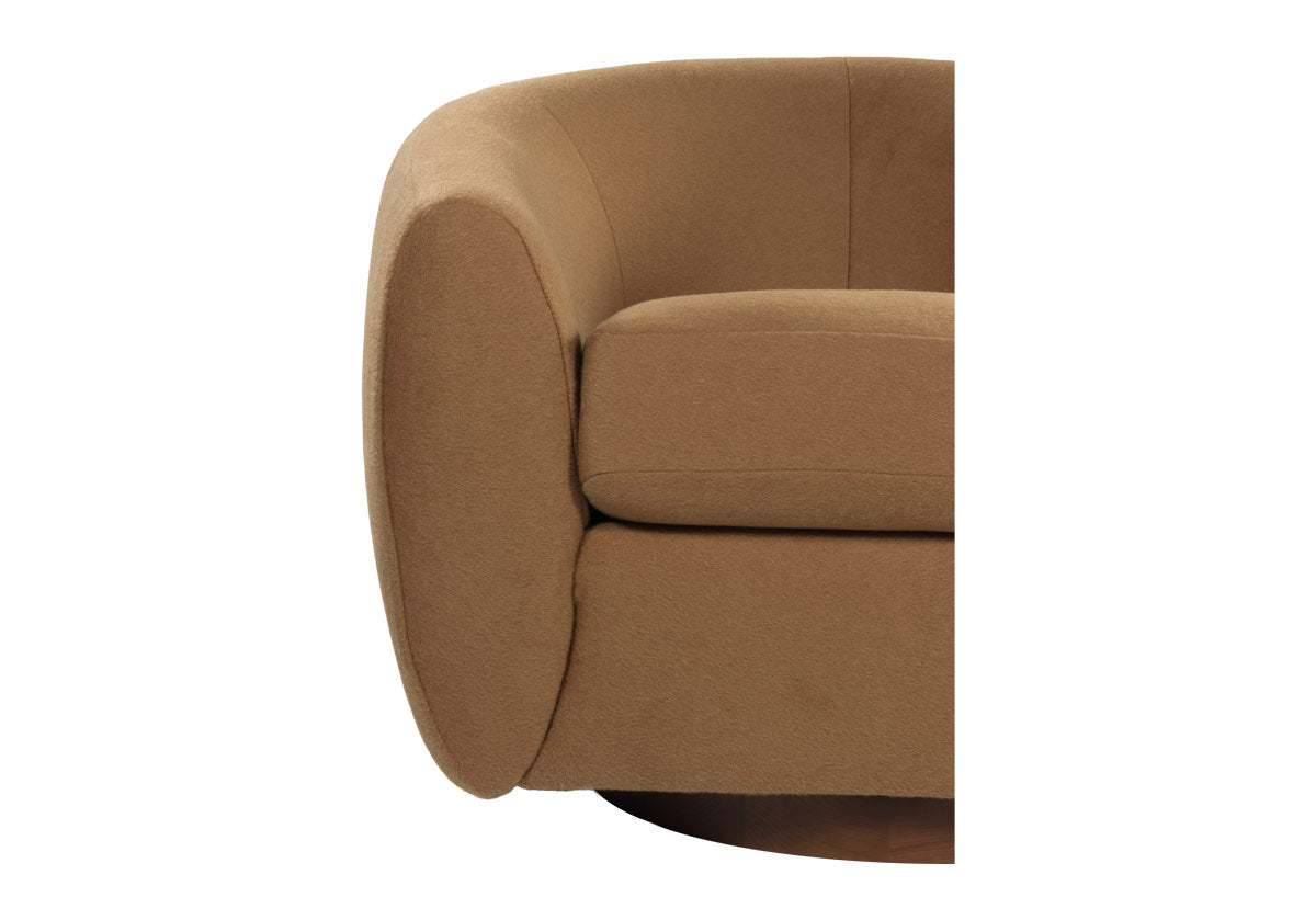 COCOON SWIVEL CHAIR | Alpaca Wool Blend in Camel