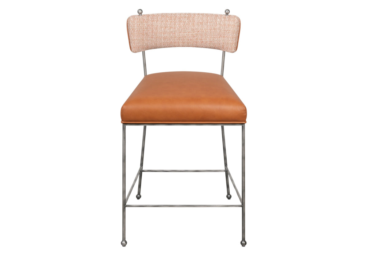 YVETTE COUNTER STOOL | Terra Leather & Tweed