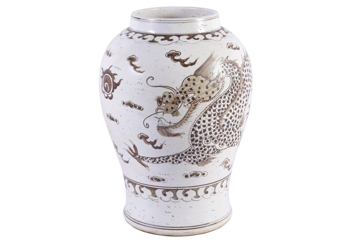 HONG WU DRAGON MOTIF FLARING RIM JAR