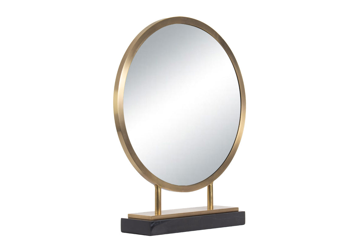 product photo of the brass alice vanity mirror from alice lane. 