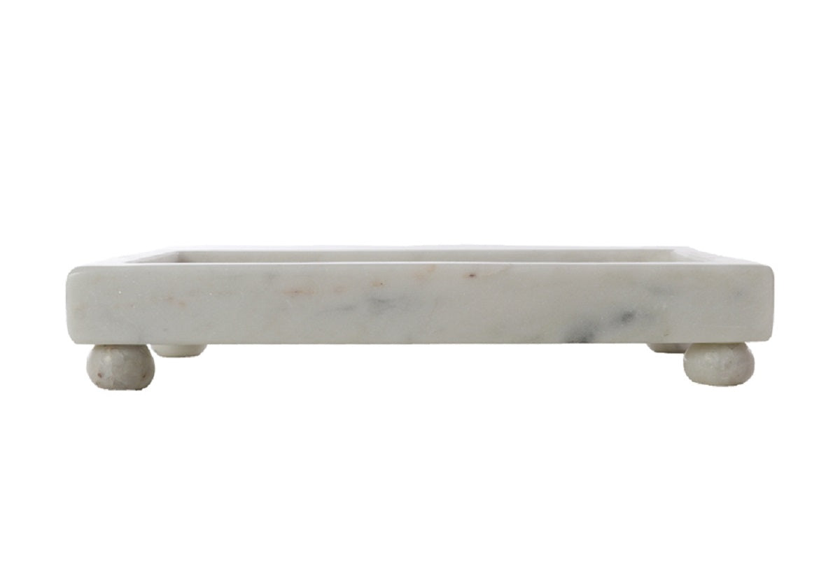 PETITE MARBLE FOOTED TRAY