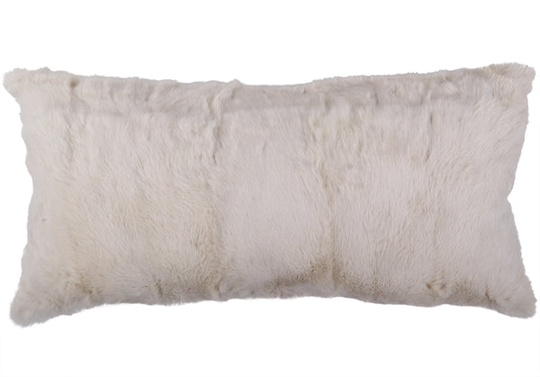 Rabbit Skin Small Lumbar Pillow - Natural Ivory
