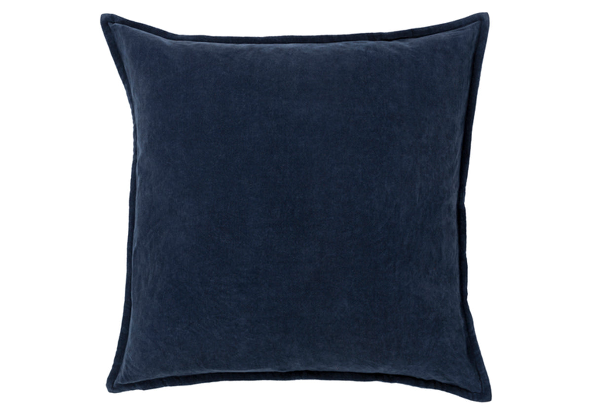 Surya Cotton Velvet Navy 18 Square Decorative Throw Pillow - #91H33