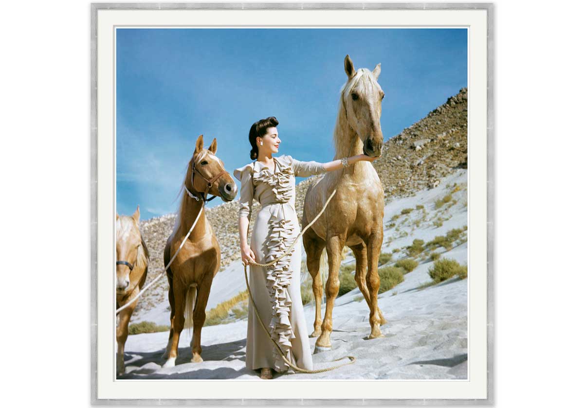 MODEL WITH TWO HORSES