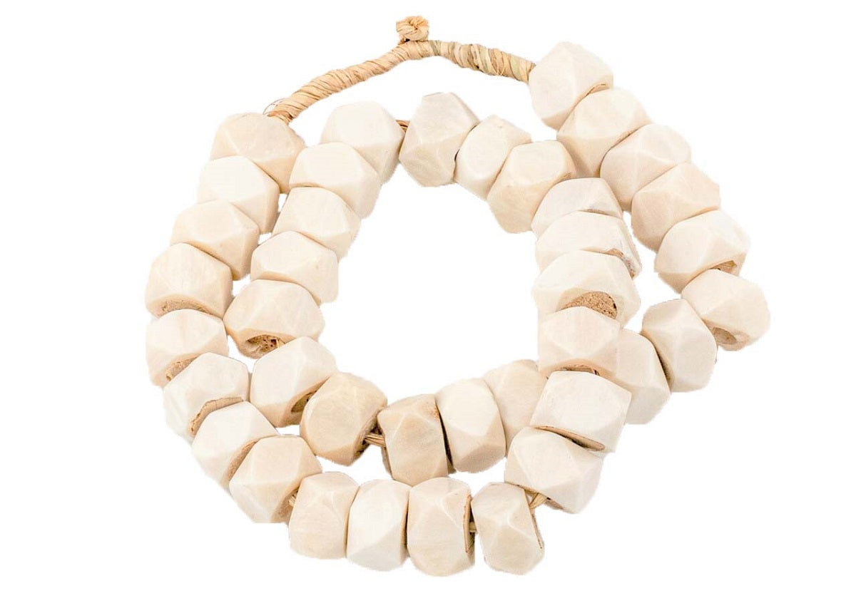 WHITE DIAMOND BONE BEADS